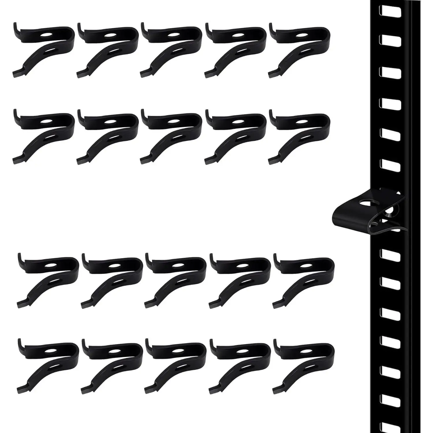 Adjustable Cabinet Shelf Bracket Clips, Metal Shelf Bracket Clips, Shelf Pegs, Pilaster Shelf Support Clip, Heavy Duty Metal Shelving Brackets Clips for Kitchen Cabinet Bookcase (Black)
