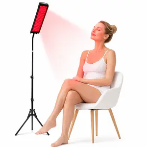 Light Therapy Lamp, Adjustable Stand Dual Wavelength Therapeutic Device, 660nm Light + 850nm Infrared, Remote Control, Home Body Face Care