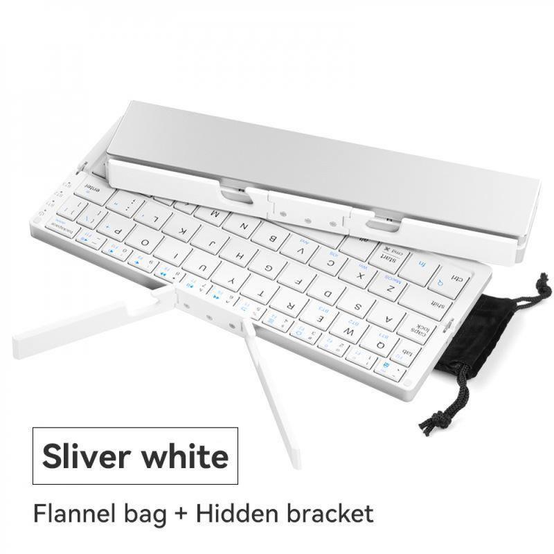 Multifunctional Keyboard Charging Wireless Bluetooth-Compatible Keyboard, Foldable Keyboard With Hidden Stand & Bag, Portable Keyboard For Phone & Tablet, Tech Gadgets