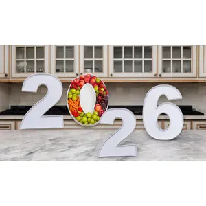 10 Inch 2026 Fillable Paper Mache Number Tray, Cardboard Sweet and Candy Container for Graduation & New Year Party Miro up