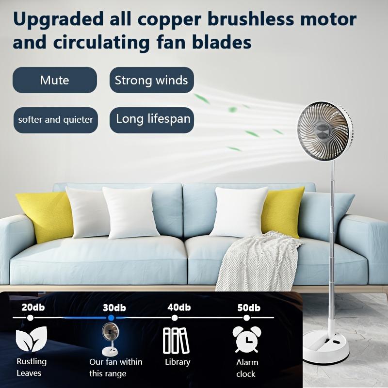 Portable Foldable USB Rechargeable Multifunctional Cooling Fan with 3 Speed Settings, Adjustable Height and Remote Control, Ideal for Office Home and Camping, Adjustable Speeds Fan
