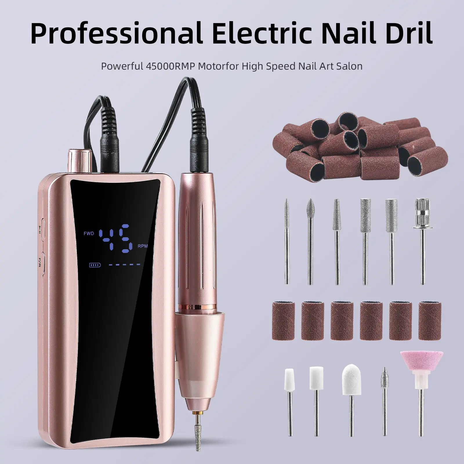 Professional Nail File Machine, Rechargeable Pedicure Tool Set, Low Noise & Vibration, Essential Manicurist Supplies, Nail Care Tools, Perfect Gift