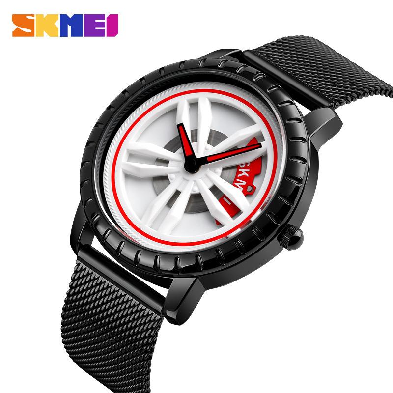 SKmei Waterproof Quartz Men's Watch Trendy Tire Dial Steel Mesh Strap Men's Watch Wholesale
