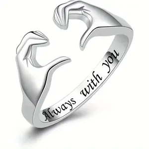 Hug Rings Adjustable Love Ring I Love You Forever Always with You Jewelry Rings Couples Bands Hugging Ring for Men, for Teenager