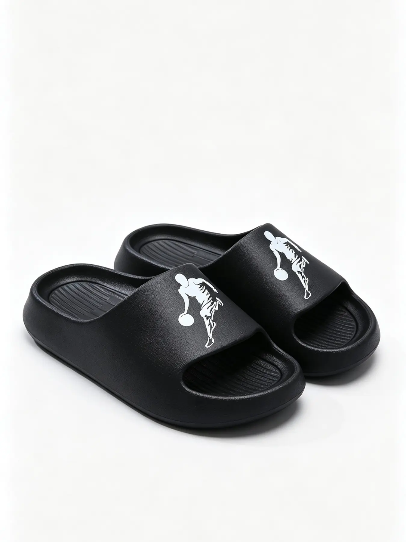 Basketball Player Pattern Casual Sports Thick Cushioned Slippers, Trendy Sports Style, Thick Eva Sole, Shock Absorption, Anti-Odor, Suitable for Gym, Bathroom, Pool, Home