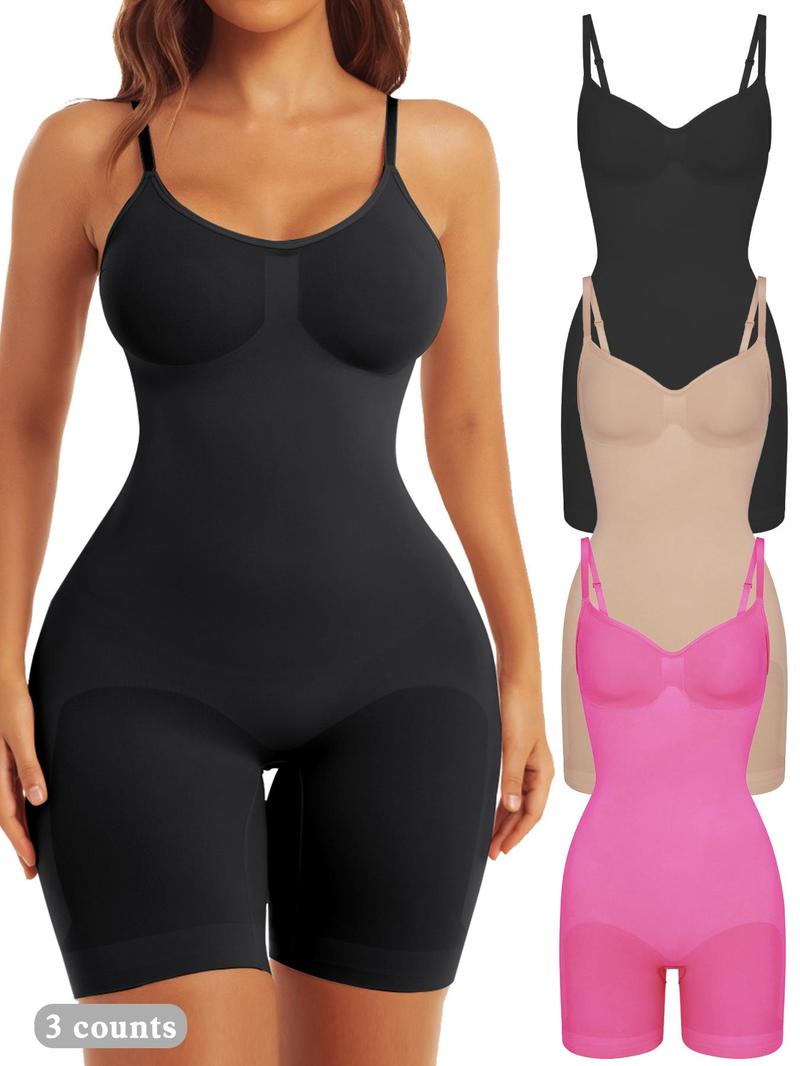 Women's Solid Backless Seamless Shapewear Romper, Casual Comfy Tummy Control Hip Lifting Shaper for Daily Wear, Ladies Shapewear for All Seasons