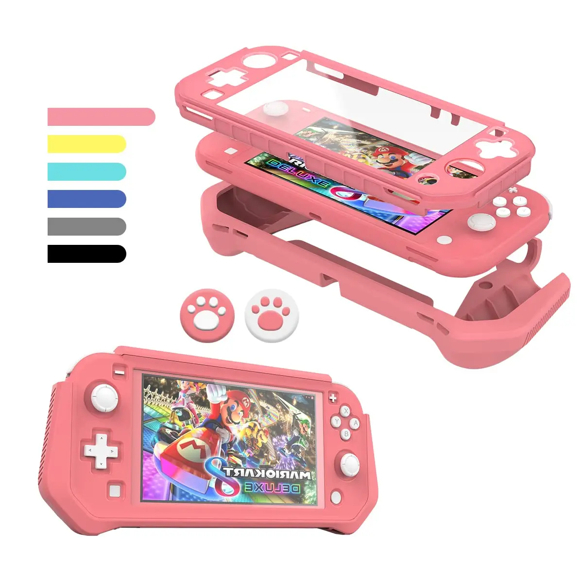 Lite Case Protective Case for   Lite, Compatible   Lite Screen Protector Cover Hand Grip with Detachable TPU+-in PC Screen ()