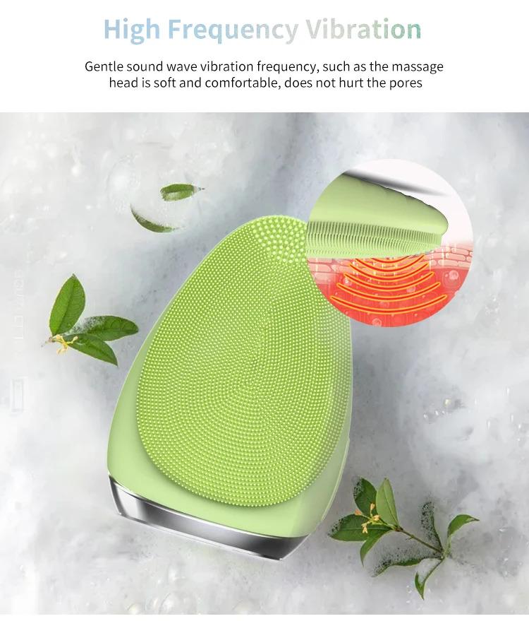RTS Silicone Spin Skin Scrubber Electric Sonic Facial Brush Cleaner USB Rechargeable Face Cleansing Brush