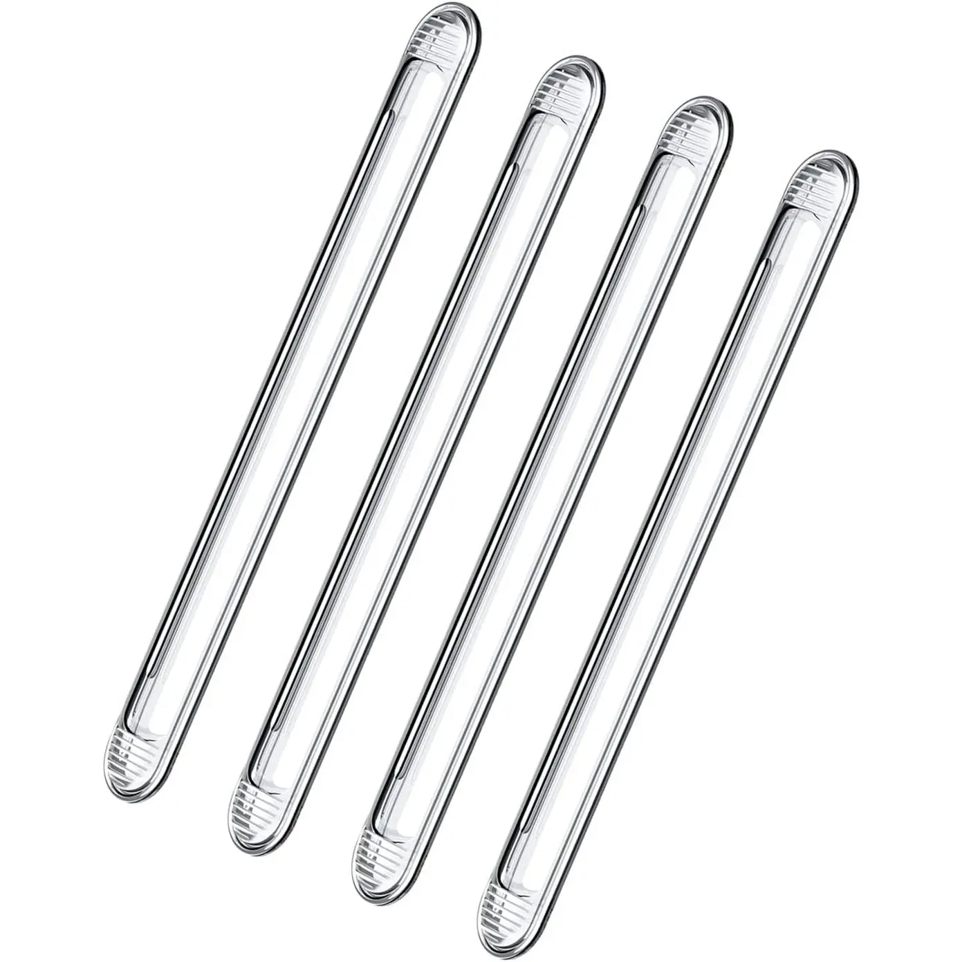 Cabinet Door Bumper, Clear Rubber Door Stopper, Wall Protector, Adhesive Bumpers for  Doors,Drawers, Shower Doors,Toilet  (4-Long)