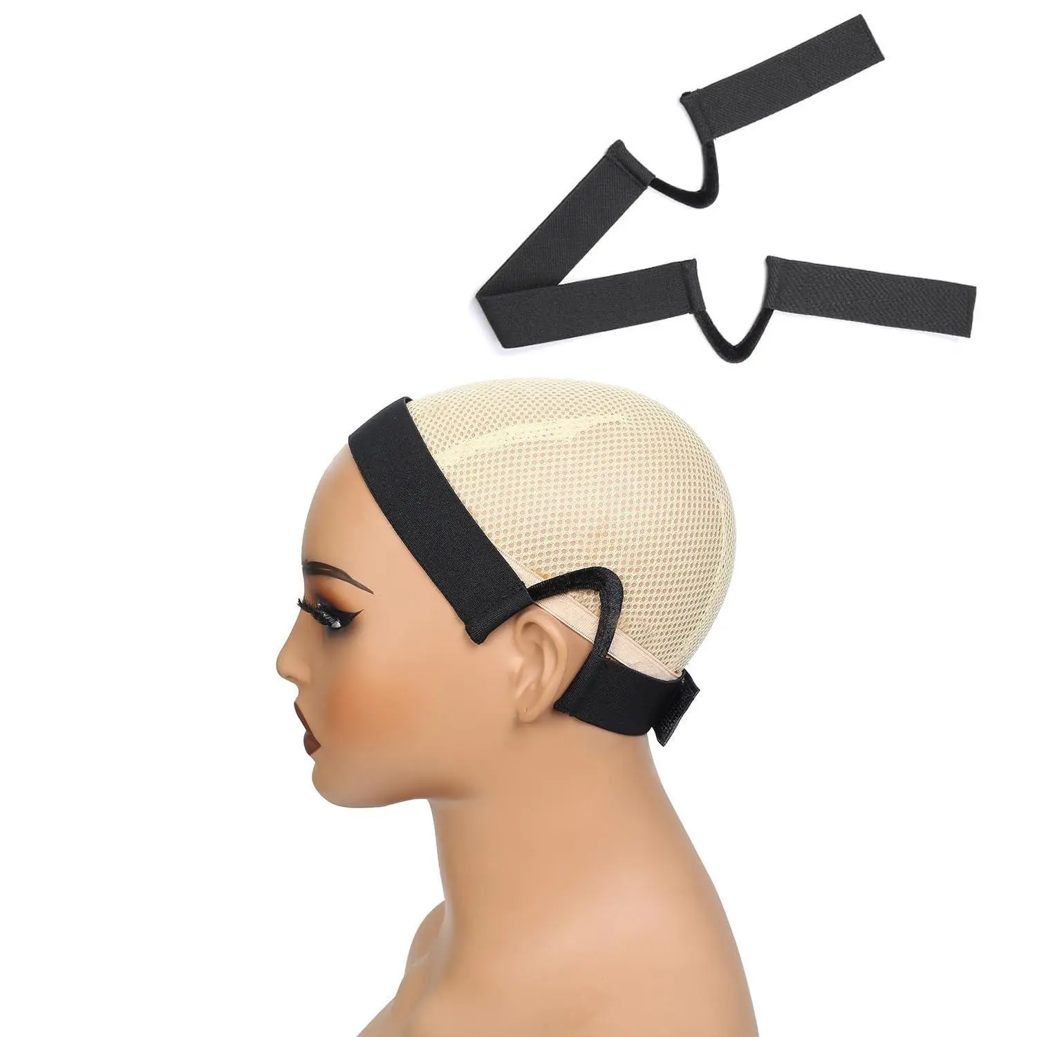 Anti-slip C-shaped ear wig band wig grip headband for women, standard black size with elastic material. Great for lace melting and cutting lace front wigs, keeps wig stable during daily wear, Headbands for wigs