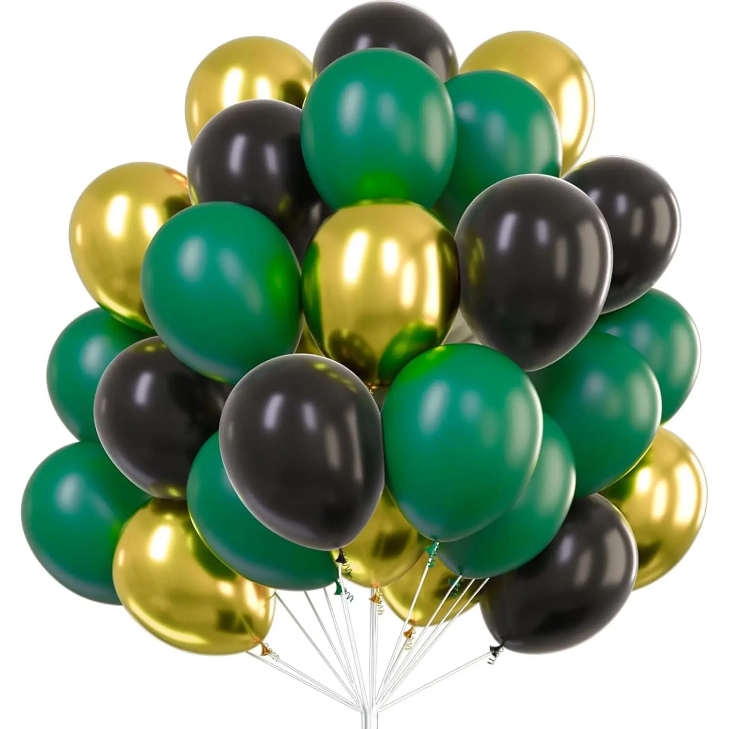 Green Balloons, Black Balloons, Gold Balloons