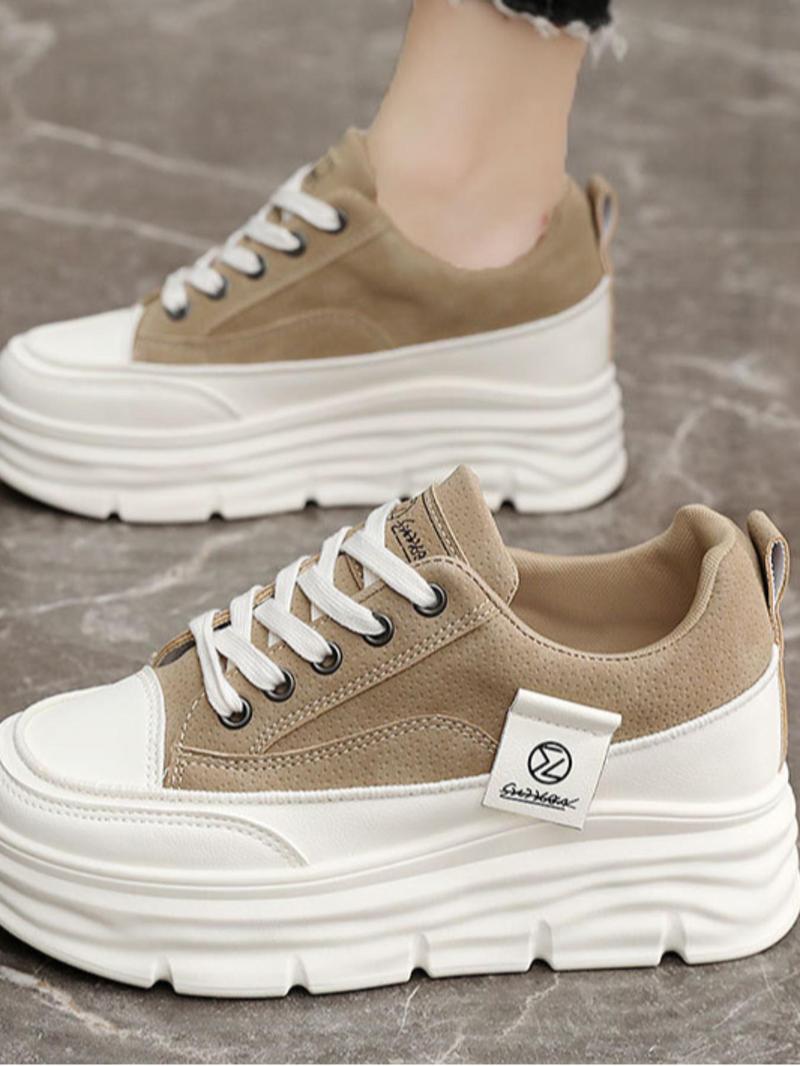 Women's Fashionable Low Top Platform Sneakers, Casual Comfortable Breathable Sports Shoes, All-match Round Toe Shoes for Daily Wear Casual Sneakers Sneaker Shoes