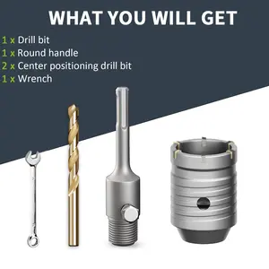 1-9/16" Concrete Hole Saw,40mm Masonry Hole Saw, with 110mm SDS Plus Shank Connecting Rod for Concrete Brick Cement Stone Wall Drilling Home Improvement