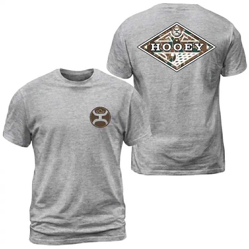 Women's Hooey Camo Diamond Logo Cotton T-Shirt - Western Action Sports Brand, Loose Fit, Breathable Skin, Medium Length, Patriotic Outdoor Hunting Apparel, Cold Machine Wash, Made In USA, Casual Daily Wear, Cotton Fabric, Camouflage Graphic