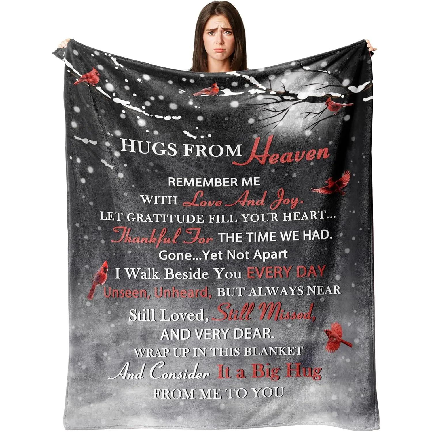Sympathy Gifts for Loss of Loved , Memorial Blanket 60’’X50’’ | Memorial/Bereavement/Grief Gifts for Loss of Mom/Dad, Funeral/Remembrance/Condolences Gifts for Loss, Hug from Heaven Blanket