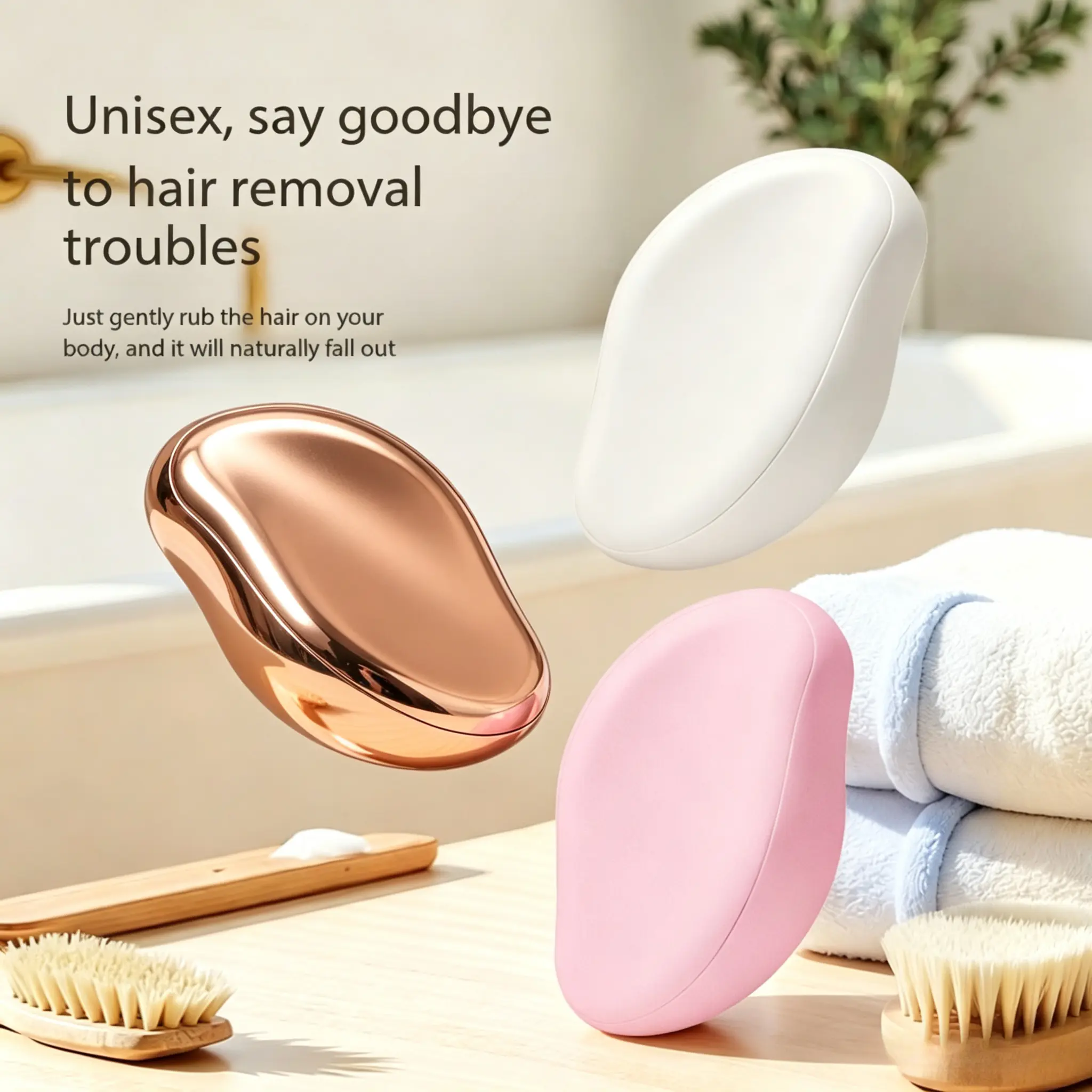 Compact Waterproof Nano Pain-Free Glass Hair Remover, ABS Plastic Glass Tool, Washable Skin-Friendly Bathroom Gadget for Home Use