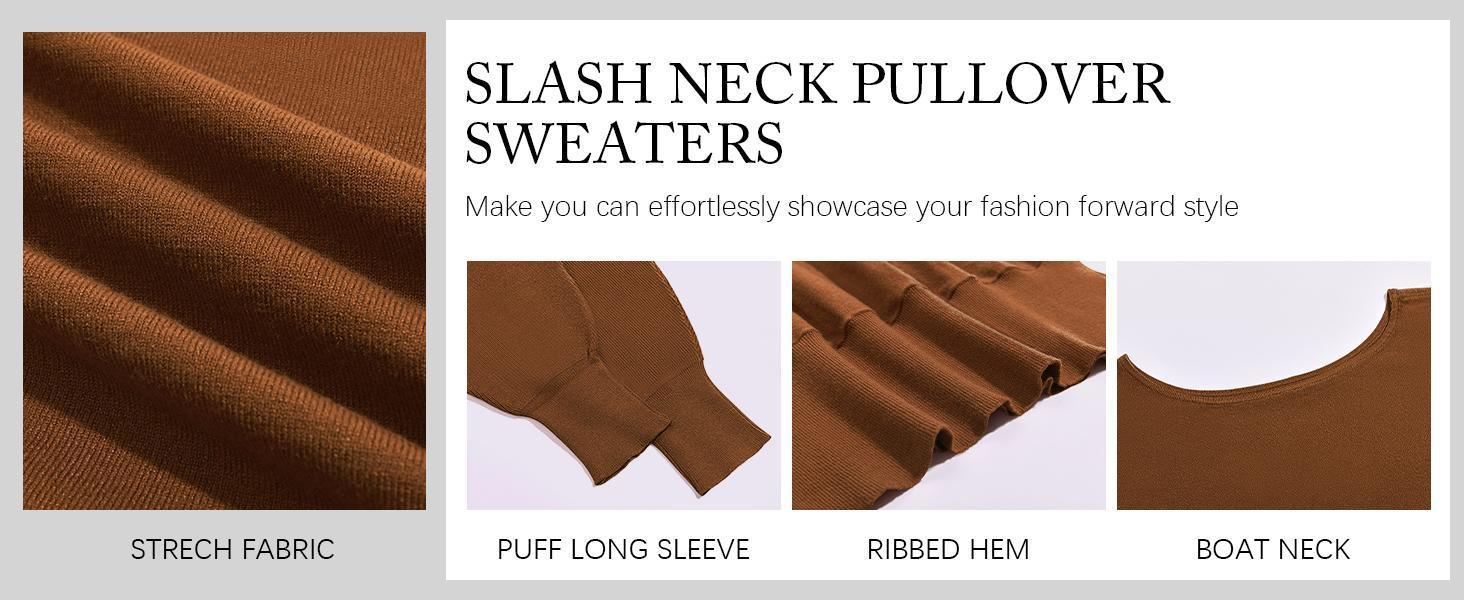 Imily Bela Womens Off The Shoulder Sweater Oversized Casual Knit Sweaters Pullover Jumper