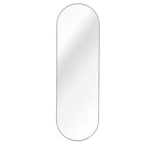 63x20 Inch Silver Pill-Shaped Full-Length Wall Mirror - 4mm HD Undistorted Reflection Glass, Anti-Rust Aluminum Frame, Shatterproof MDF Back, Easy Mount & Hanging, Safe Decor for Bedroom, Bathroom