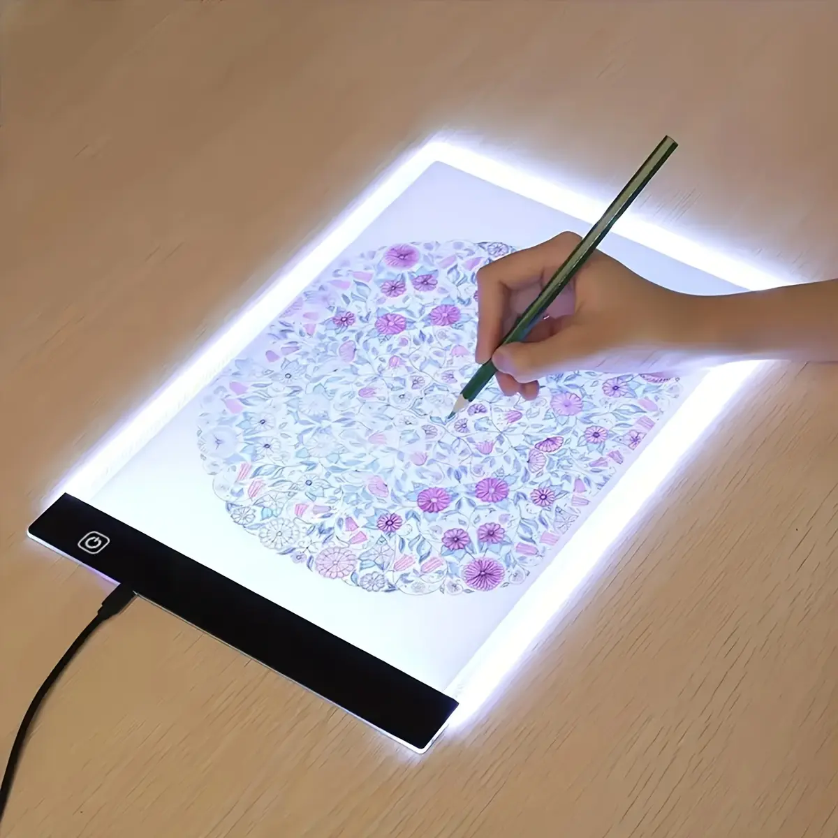 1pc Portable A5/A4 LED Copy Board, Light Tracing Box, Ultra-Thin Adjustable USB Interface LED Trace Light Pad for Tattoo Drawing, Streaming, Sketching, Animation, Stenciling