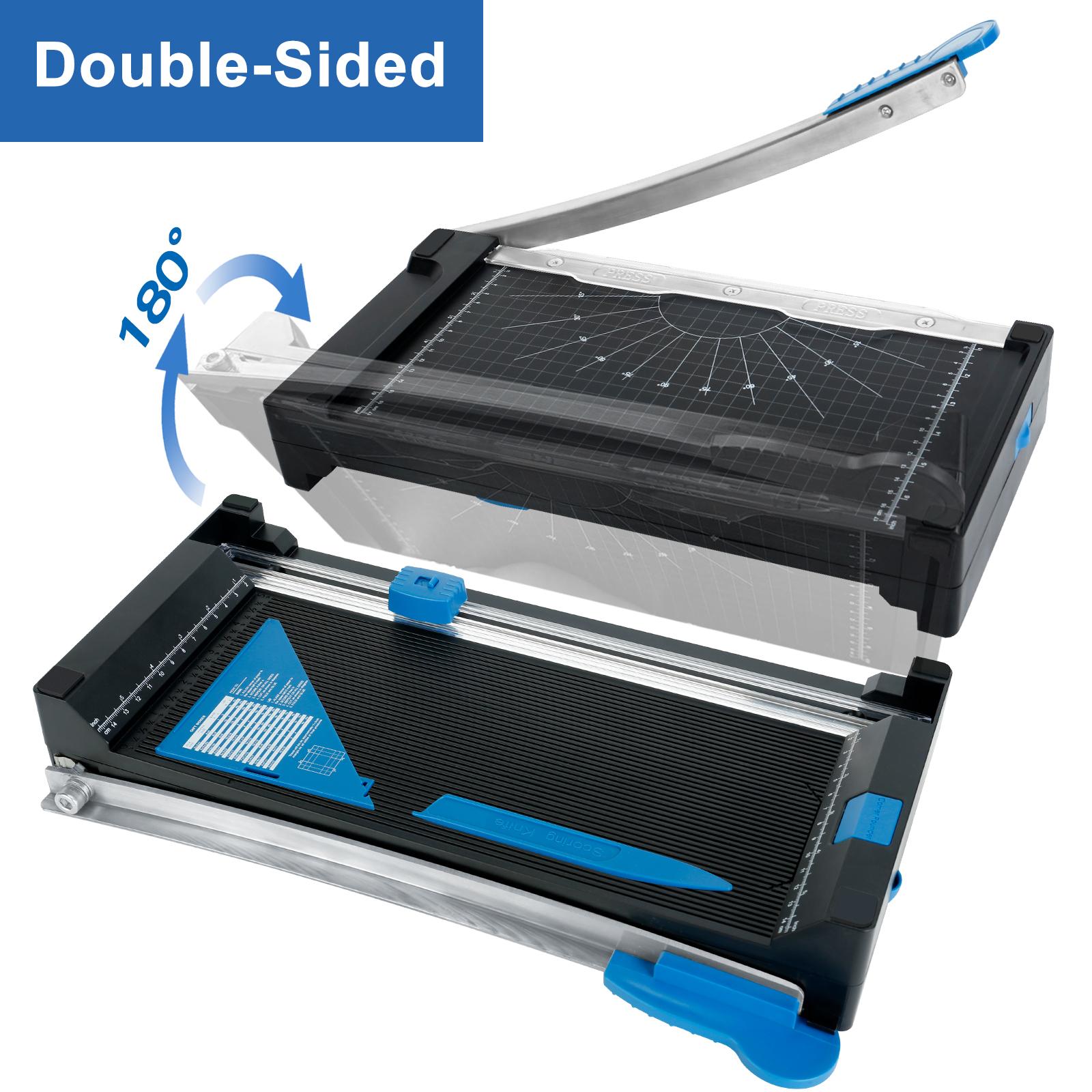 A4 Double-sided Cutting Plotter, 5 in 1 Multifunctional Cutting Machine with Straight/Wavy/Dotted Line Blade, Office Cutting Supplies for Teachers & Office Staff