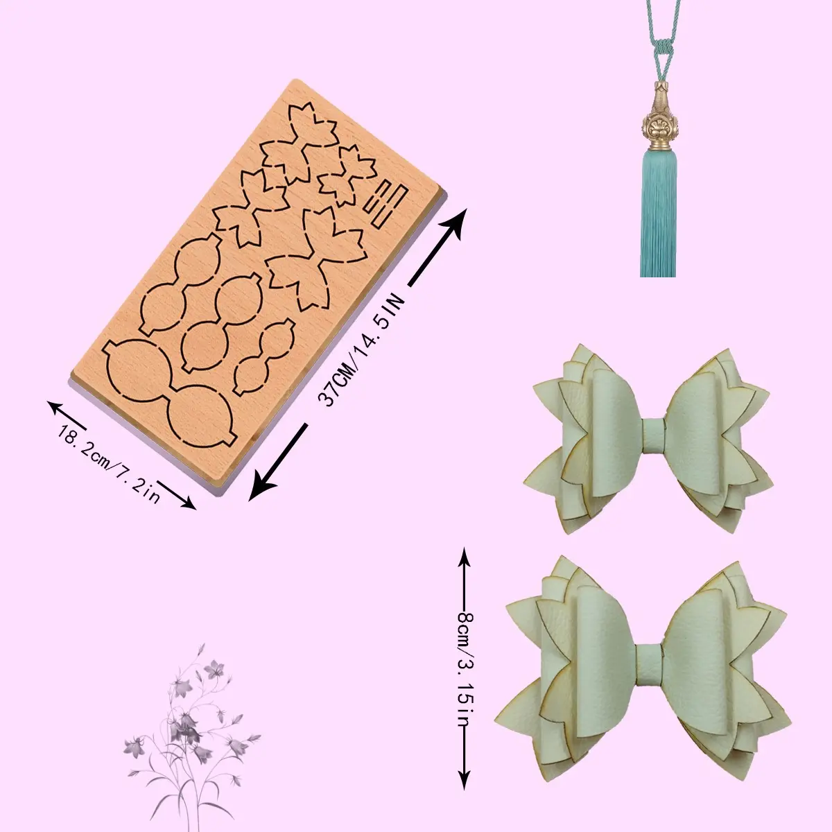 Sizzixdies 1 Piece 3&4 Inches Multi-Layer Bow Wooden Cutting Die, Suitable for Most Cutting Machines, Traditional Style, Model Xx600, Diy Crafting