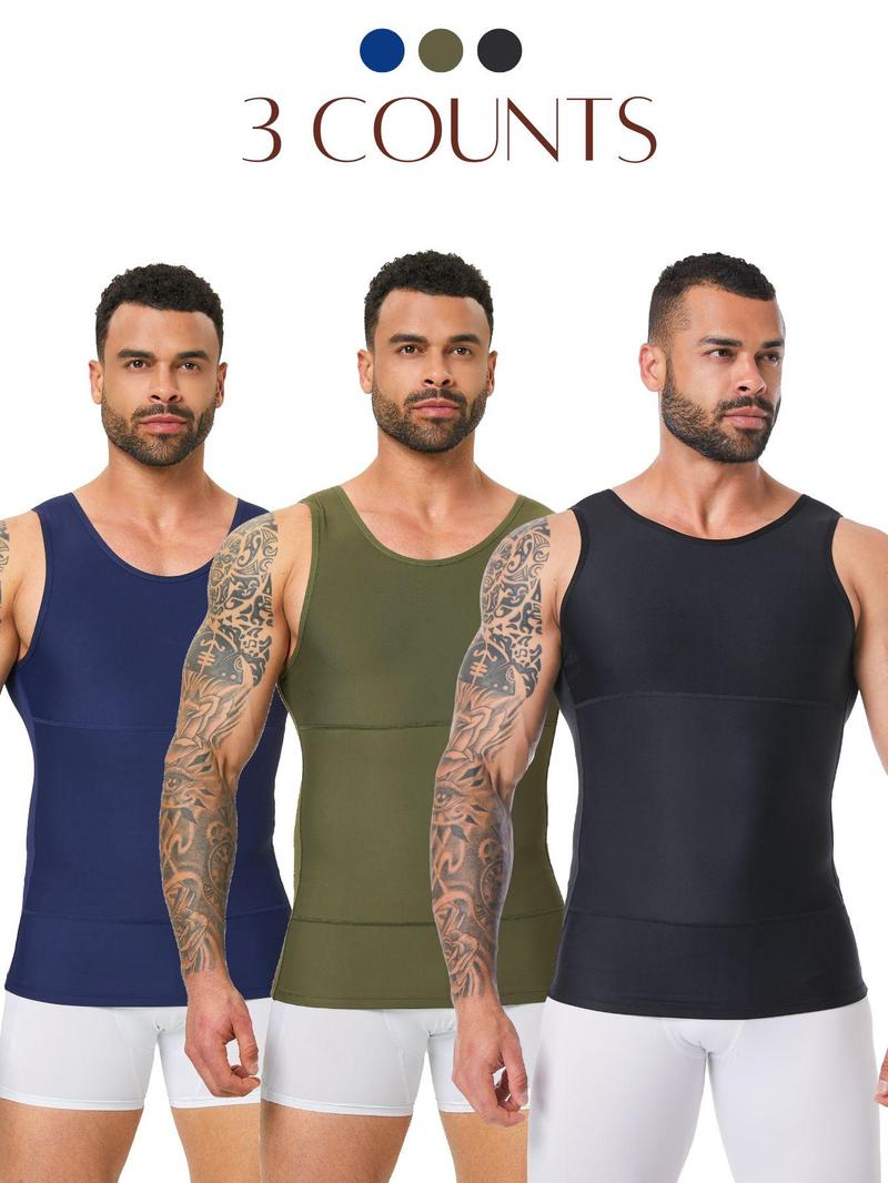 Men's Waist-Compression Tank Top, High Stretch Seamless Shapewear Top, Tummy Control Shaper for Men, Casual Comfy Men's Workout Shapewear for All Seasons, Waist Trainer Vest