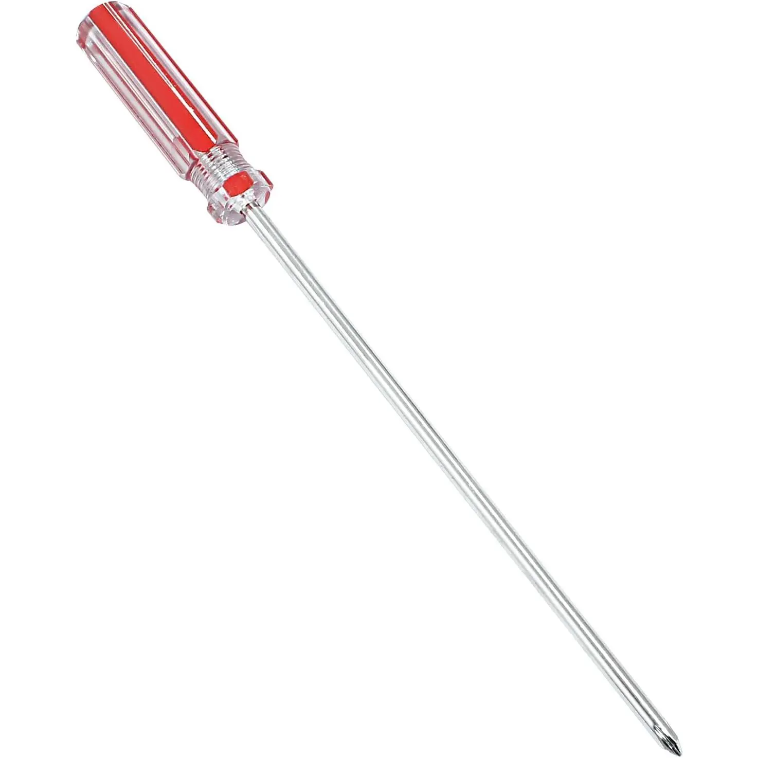 8 Inch Phillips , Extra Long Shaft    #2  Tip Screwdrivers Long  for Repair  Improvement, Red