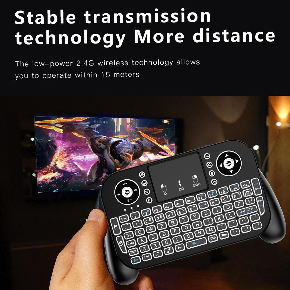 Rechargeable Wireless Keyboard Remote Control, Mini Keyboard Remote Control with Backlight, Dual mode remote, Bluetooth-compatible Keyboard Remote Control for Android TV Box