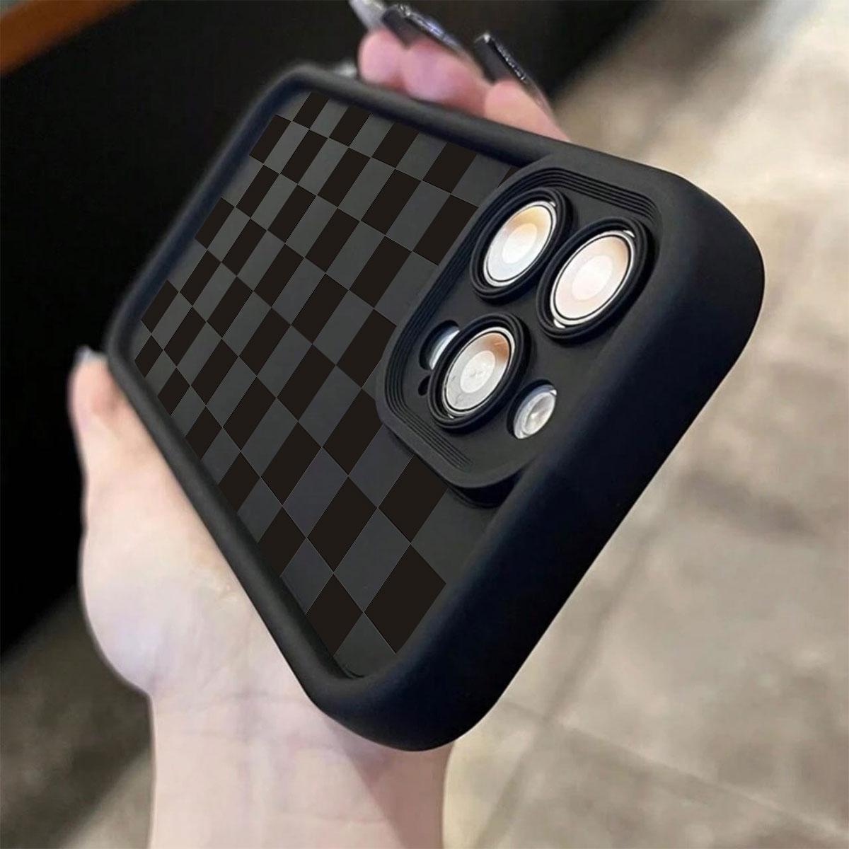 Checkerboard Pattern Phone Case, Anti-drop Cellphone Protective Case, Total Protective Shockproof Mobile Phone Cover for iPhone 17 Pro Max Plus Air/ 16 15 14 13 12 11 Plus/Pro/Pro Max