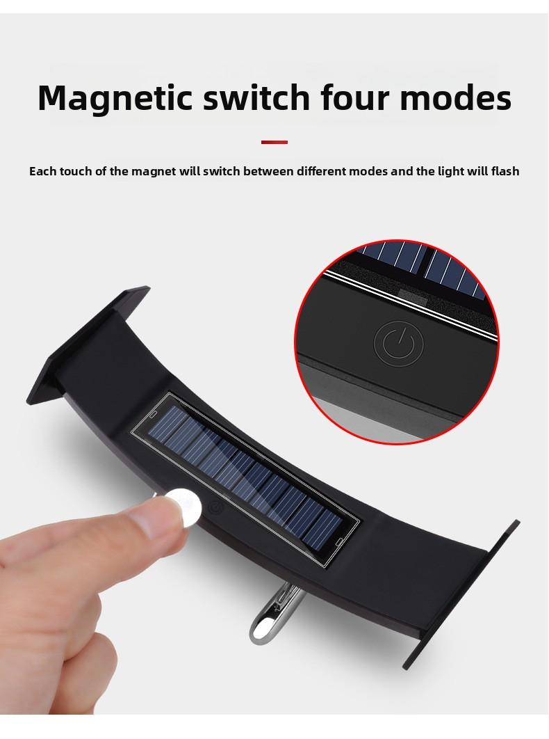 Solar LED Roof Light, Flowing Glow Tail Wing Warning Light for Car SUV Truck, No Wiring Easy Install, Night Driving Safety Beacon, Universal Fit Anti-Collision Accessory, IP67 Waterproof