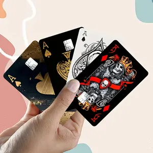 4pcs Ultra-thin Poker Card Design Stickers Sticker Set for Bank Cards, Credit Cards, Debit Cards, Transportation Cards, Room Key Cards and Skin