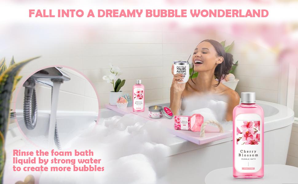SUNDAY MIRTH Gifts for Women Birthday Gifts, Spa Gifts Set- 10 Pcs Christmas Valentine's Mother's Day Gifts and Cherry Blossoms Self Care Package Gifts Women, Relaxing Gifts Basket