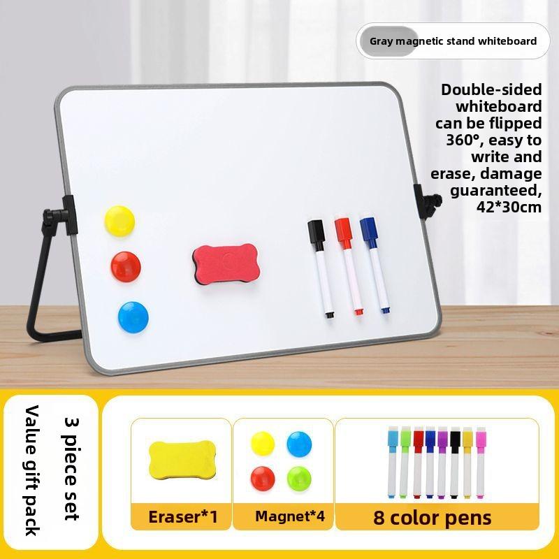Double Sided Magnetic Stand Type Small Whiteboard Writing Board Children Learning Home Use Erasable Desktop Memo Blackboard