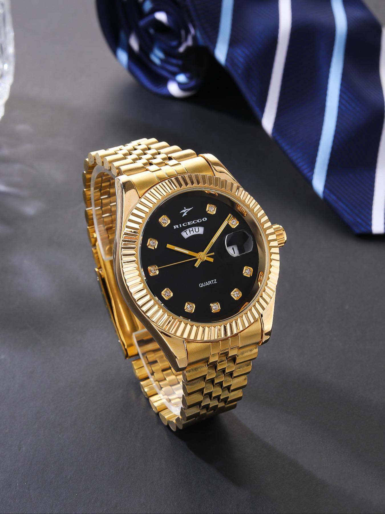 Men's Business Round Dial Analog Quartz Watch, Fashionable Watch for Party, Daily Clothing Decor, Trendy All-match & Exquisite Watch for Birthday Gift with Box, Quartz Wristwatch