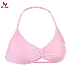 AUROLA Influence Strappy Bra Sports Bras for Women, Backless Padded Impact Strappy Bra for Workout Gym Yoga with Removable Cups Athletic Fitted