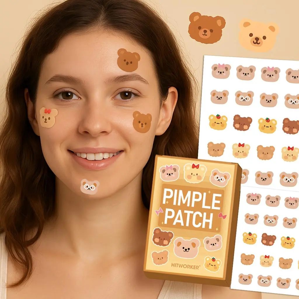 100/120pcs cute panda acne pimple patches, invisible & concealing to repair acne marks, waterproof & hard to fall off. Fun cartoon design for Halloween decoration, ideal for daily acne care and festive creative makeup.