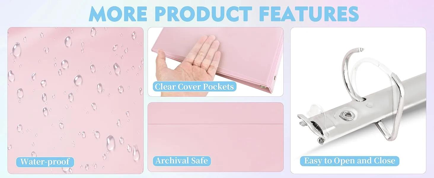 Durable 3 Ring Binder, 2 Inch, Economy 4 Pack, Each Holds 540 Sheets, D-Ring Presentation View Binders for Office, School, Home (Pastel Assortment)