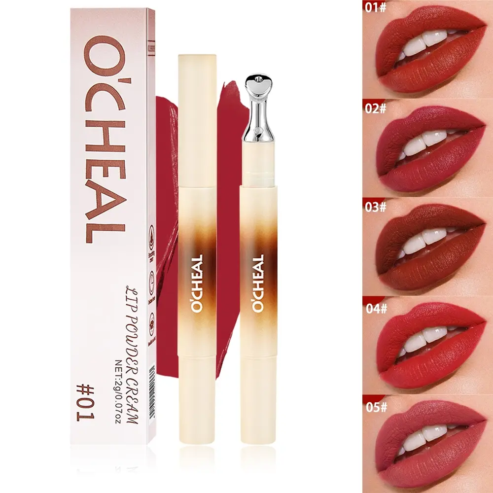 Multi-use Matte Liquid Lip Mud with Metal Massage Applicator, 24H Waterproof Long Lasting Lip Tint, Velvet Mist Lip Stain, Can Be Used as Blush & Eyeshadow, 5 Shades Available
