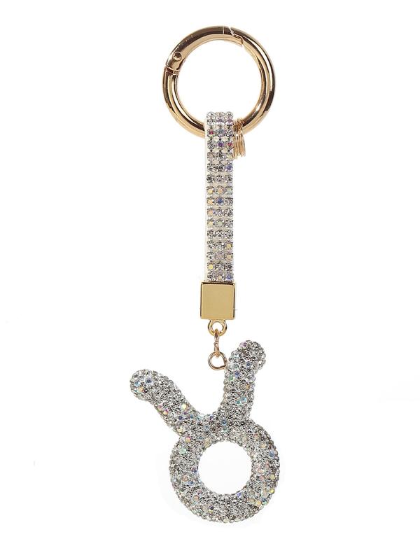 12 Zodiac Silver Color Pendant Keychain, Fashionable Valentine's Day Bag Accessory, Unique Design for Daily Use, Perfect Gift for Women and Girls