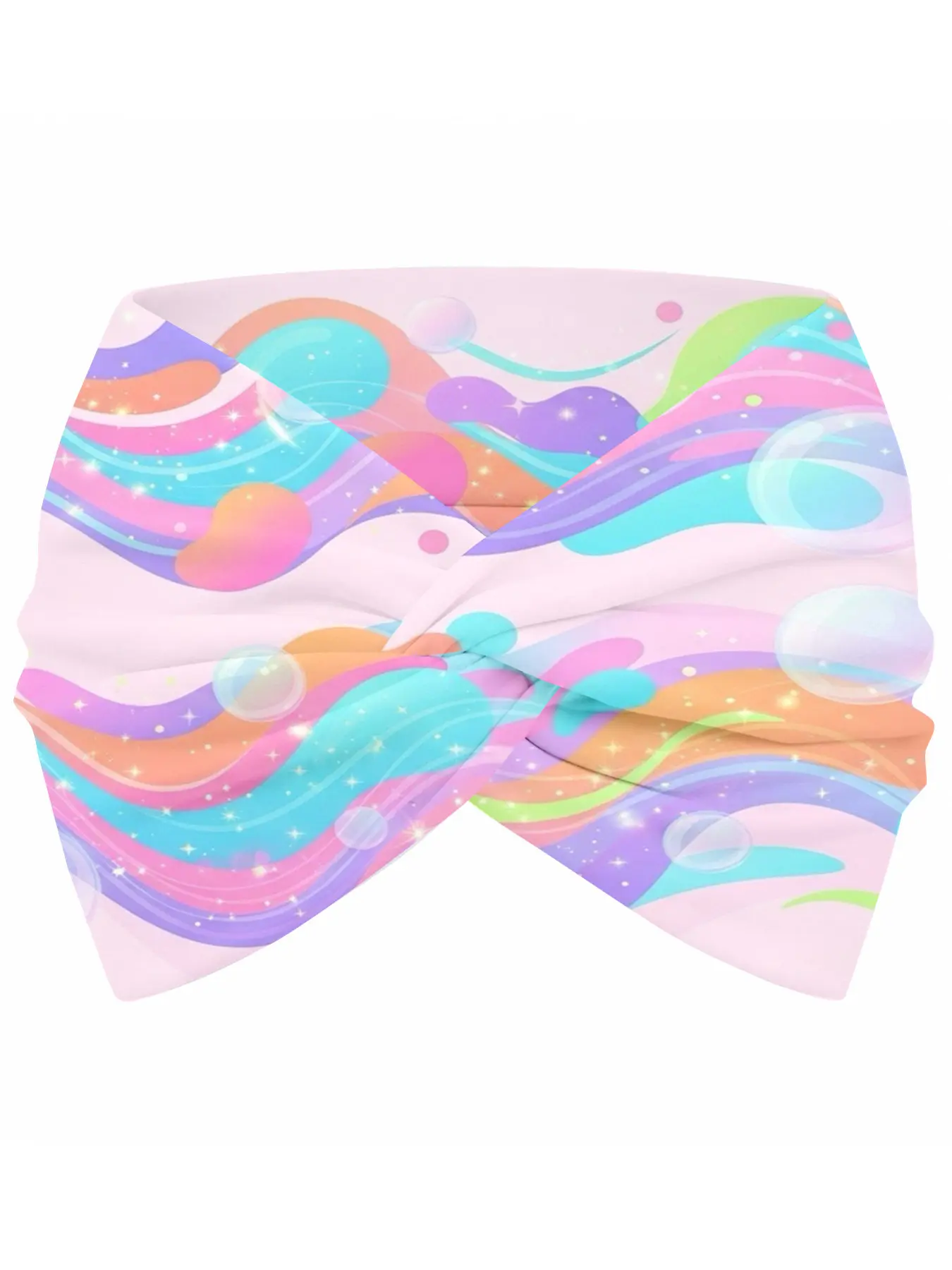 Bubble Theme Headband for Women – Pastel Swirls, Floating Bubbles, Sparkles & Dreamy Wave Patterns – Ideal for Spa Days, Yoga Sessions, Festive Gatherings, Casual Outings & Soft Whimsical Everyday Style