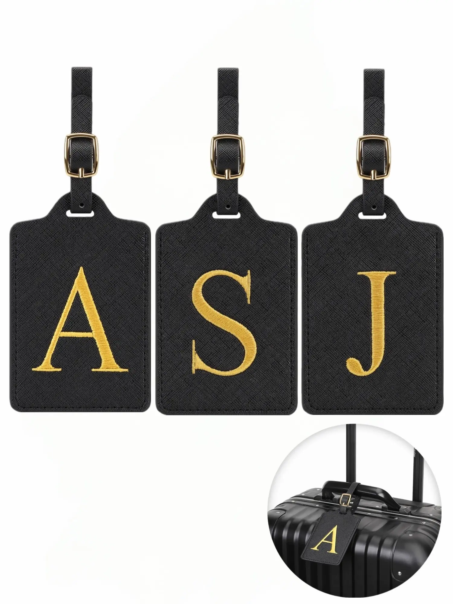 1 Pack PU Leather Luggage Tag With All 26 A-Z Letters & 5 Color Options, Durable Easy-Identify Suitcase Label, Travel Accessory For Frequent Travelers, Fits Suitcases, Backpacks & Handbags For Flight Check-In