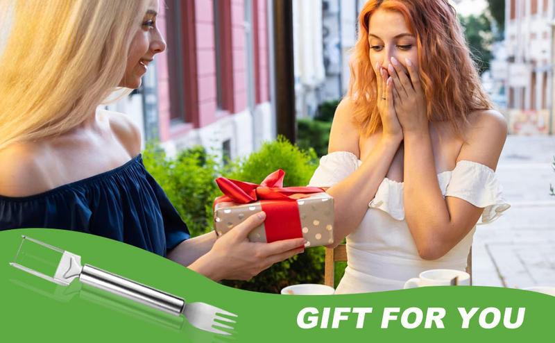 2-in-1 Watermelon Fork Slicer Cutter Stainless Steel Summer Watermelon Cutter for Kitchen Gadget Camping Home Party