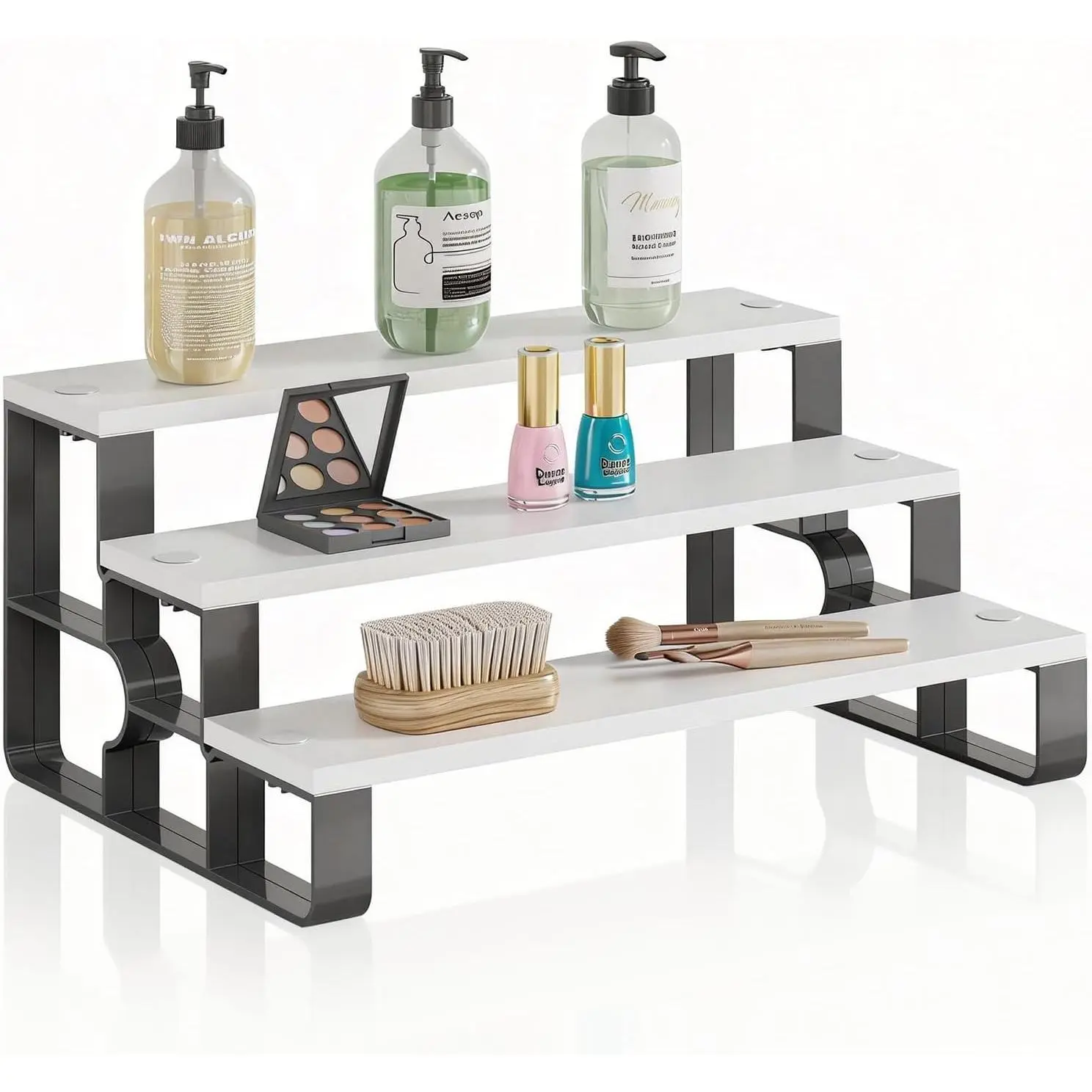 Perfume Organizer for,3 Tier Organizer,Makeup Organizers,Cologne Stand for Dresser,Wooden for,Bedroom,Waterproof (White Width=11.2")