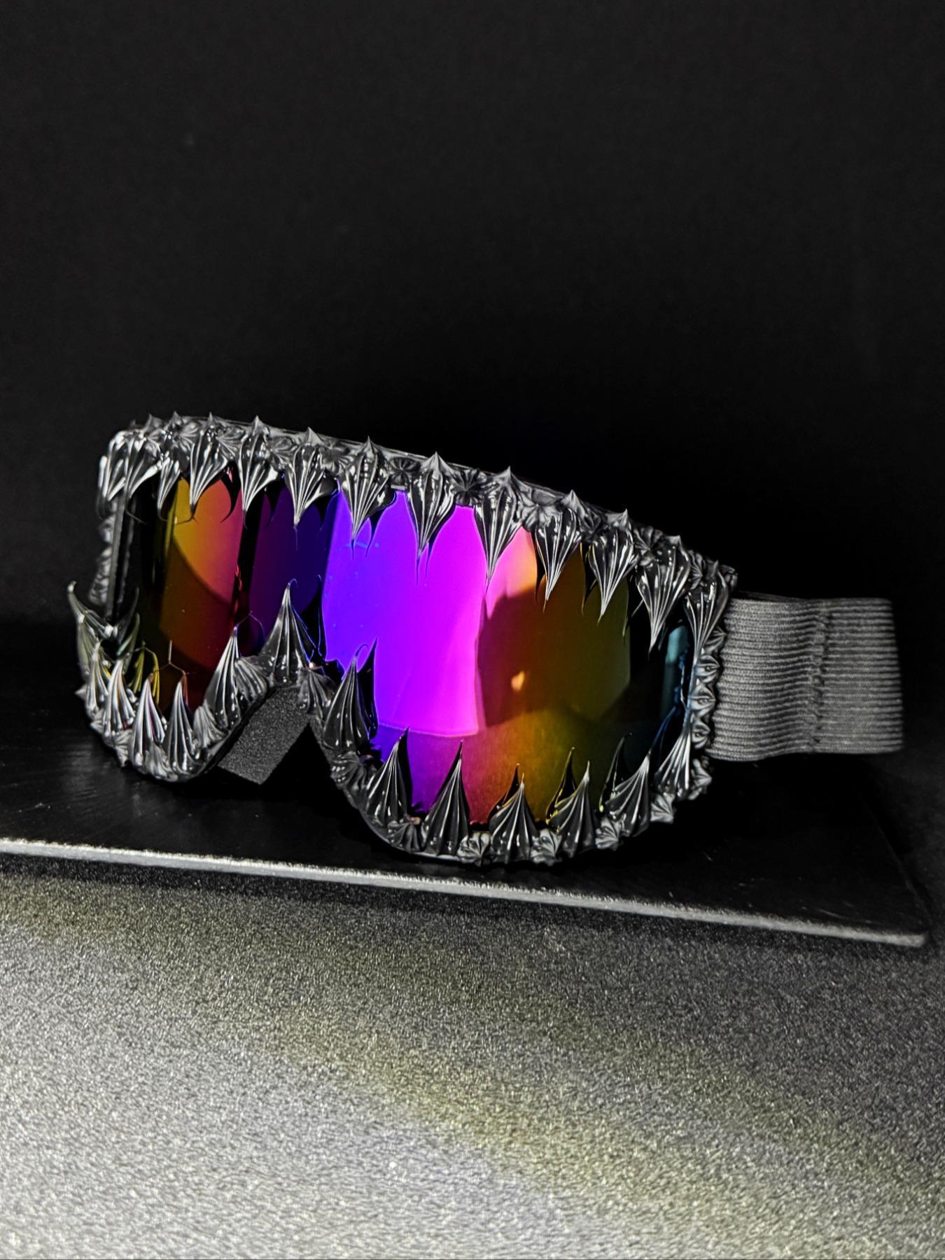 Punk Style Irregular Shaped Sunglasses, Trendy Windproof Ski Goggles, Fashion Accessories for Men & Women for Outdoor Activities