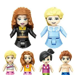 More Style!!! Girl Princess Fairy Tale Ariel Belle Elsa Anna Olivia Rapunzel Model Building Blocks Enlighten Toys For Children