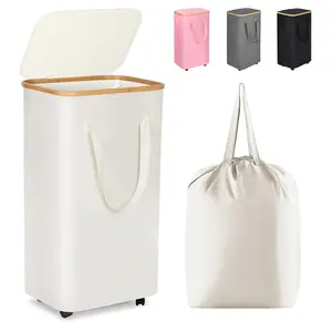 1pc 60L/100L Portable Laundry Basket with Lid, Foldable Fabric Dirty Clothes Bin, Large Capacity, Includes Inner Liner Bag, Home Storage Organizer