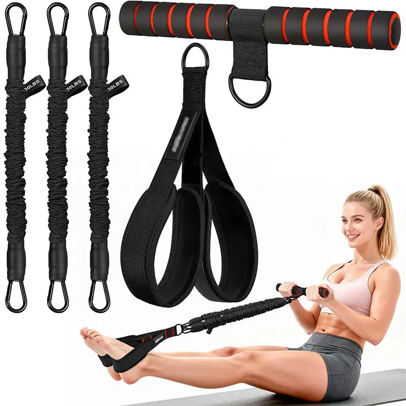 Upgraded foot pedal resistance band for sit-ups, auxiliary foot pedal resistance trainer, foot pedal leg trainer for home use, Fitness Accessories