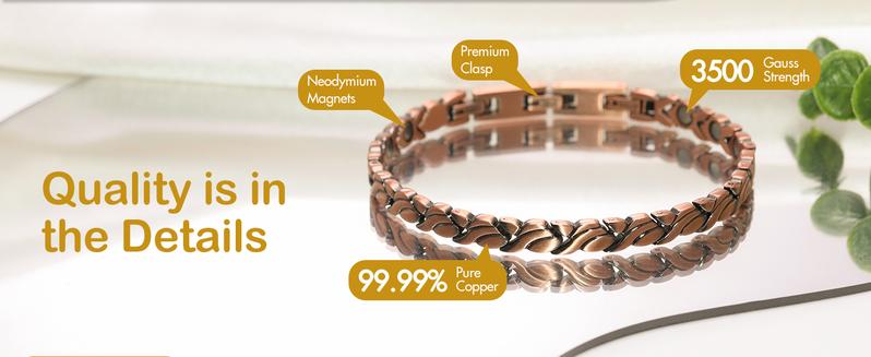 Jecanori Copper Bracelets for Women, 99.99% Pure Copper Magnetic Bracelets with Effective Neodymium Magnets, Adjustable Jewelry Gift with Sizing Tool Trendy Stack Bangle Elegant Minimalist Bangle