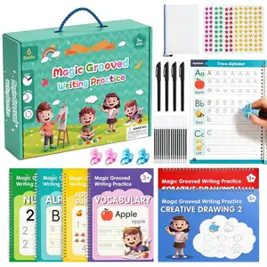 Magic Grooved Writing Practice for  Ages 3-8, Large Grooved Handwriting Practice Books, Writing Books for  5-7  Learning Activitys for Tracing Letters & Numbers