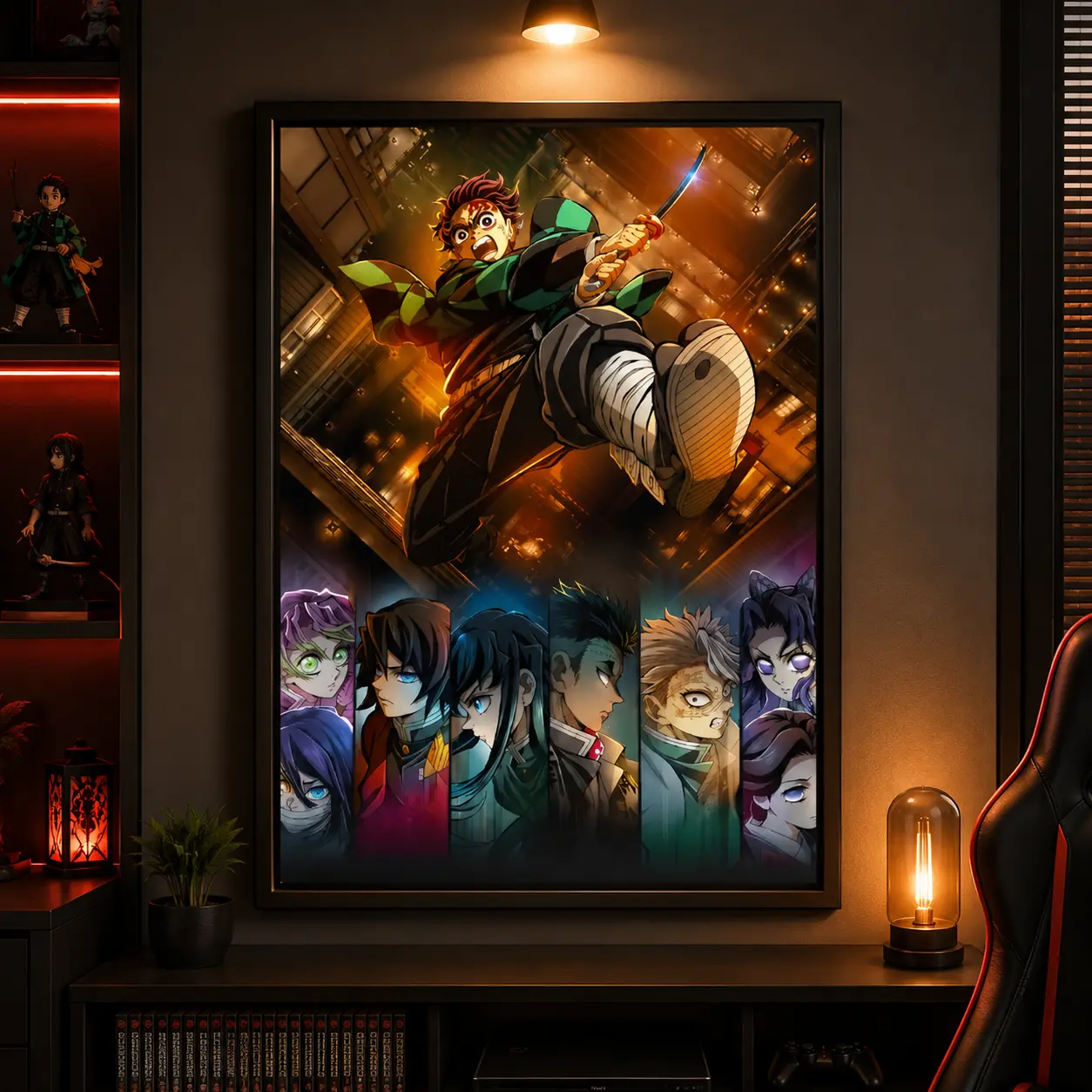 Tanjiro Kamado Demon Slayer Poster, Kimetsu no Yaiba Anime Manga Dimensional Infinity Fortress Anime Posters Decor Photo, Canvas Wall Art Print, Japanese Anime Room Decor for Bedroom Dorm Gaming Room Office, Manga Wall Art Gift for Anime Fans